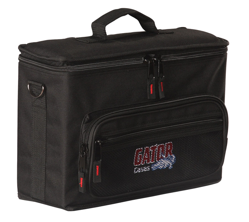 GATOR GM-5W Padded bag for 5 wireless systems •  Large storage compartment for receivers and accessories • Shoulder strap • 600-Denier Nylon Exterior.