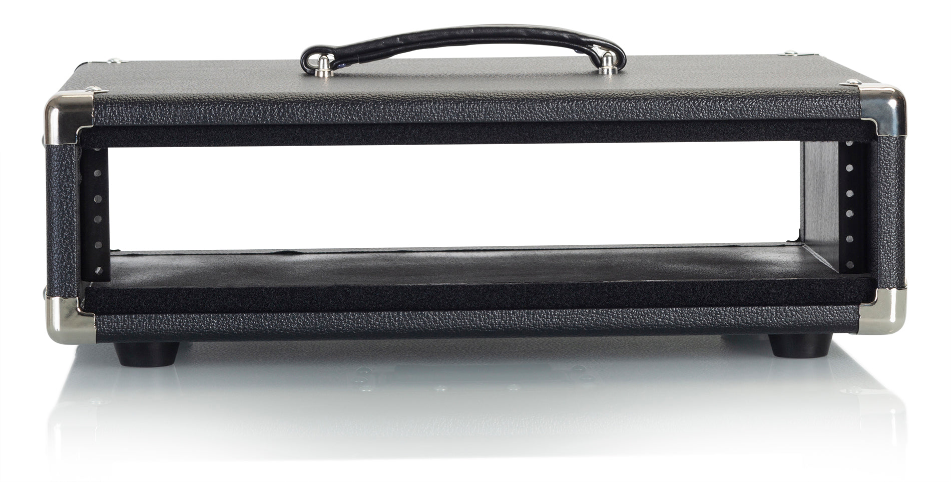 GATOR GR-RETRORACK-2BK 2U Vintage Amplifier Style, Black. - Vintage Amp Vibe Rack Case – 2U Black