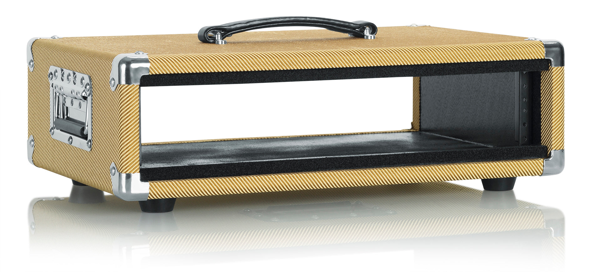 GATOR GR-RETRORACK-2TW 2U Vintage Amplifier Style, Tweed.- Vintage Amp Vibe Rack Case – 2U Tweed
