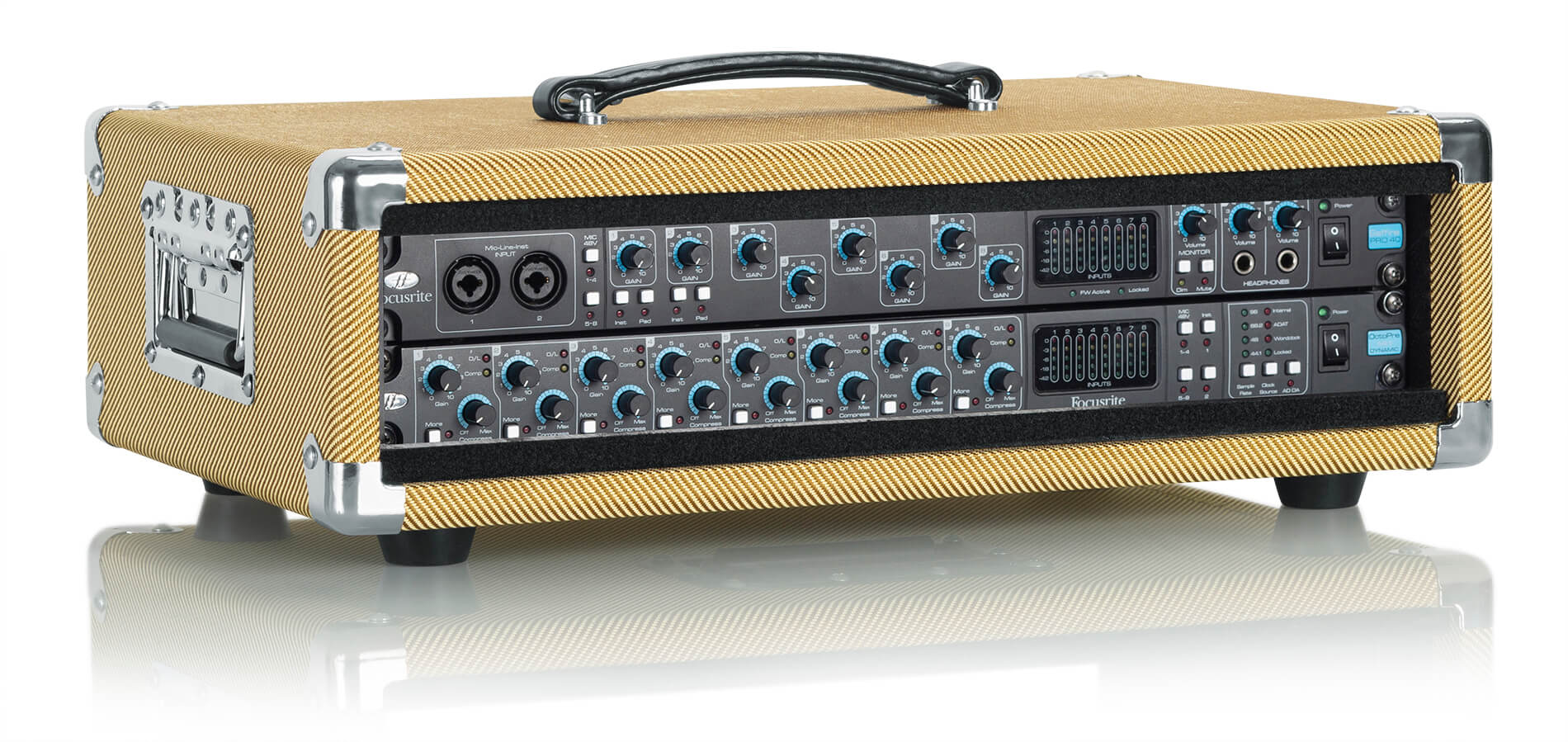 GATOR GR-RETRORACK-2TW 2U Vintage Amplifier Style, Tweed.- Vintage Amp Vibe Rack Case – 2U Tweed