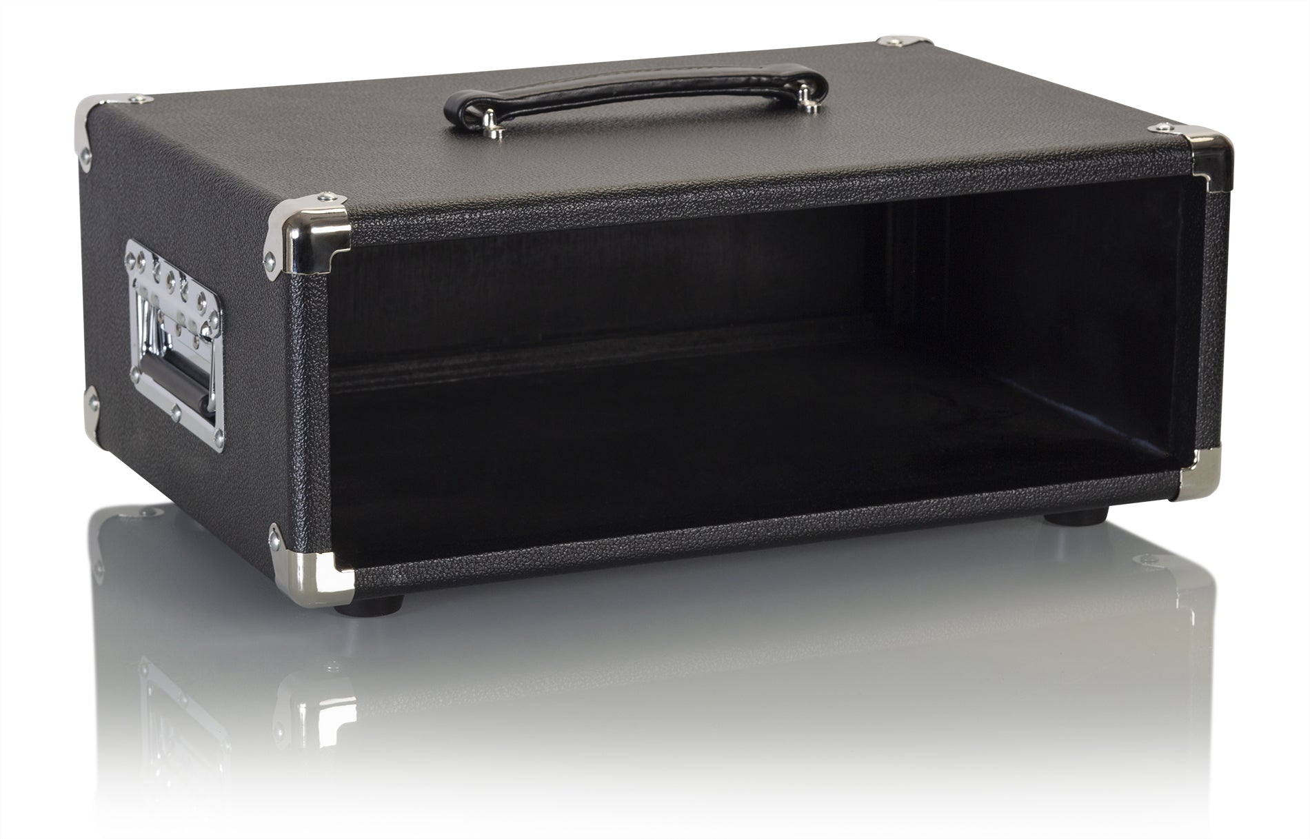 GATOR GR-RETRORACK-3BK 3U Vintage Amplifier Style, Black. - Vintage Amp Vibe Rack Case – 3U Black