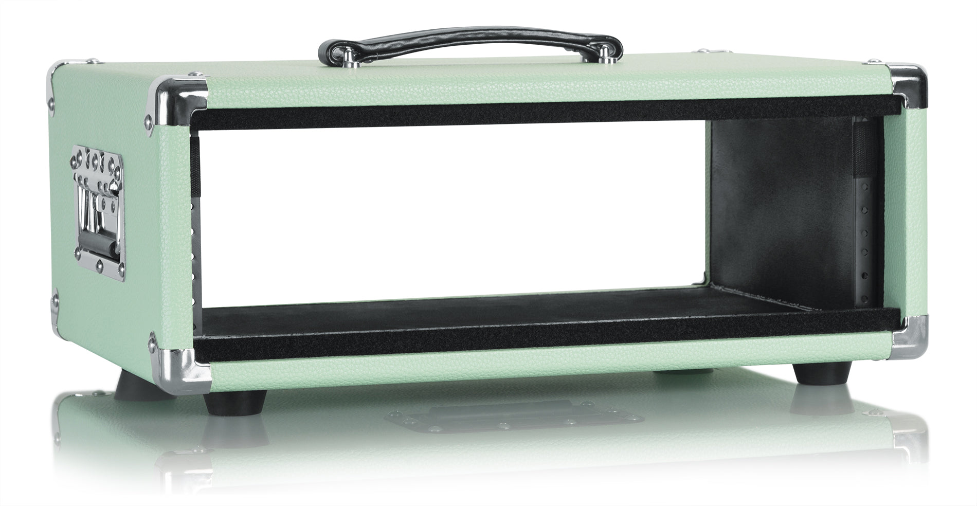 GATOR GR-RETRORACK-3SG 3U Vintage Amplifier Style, Seafoam Green. - Vintage Amp Vibe Rack Case – 3U Seafoam Green