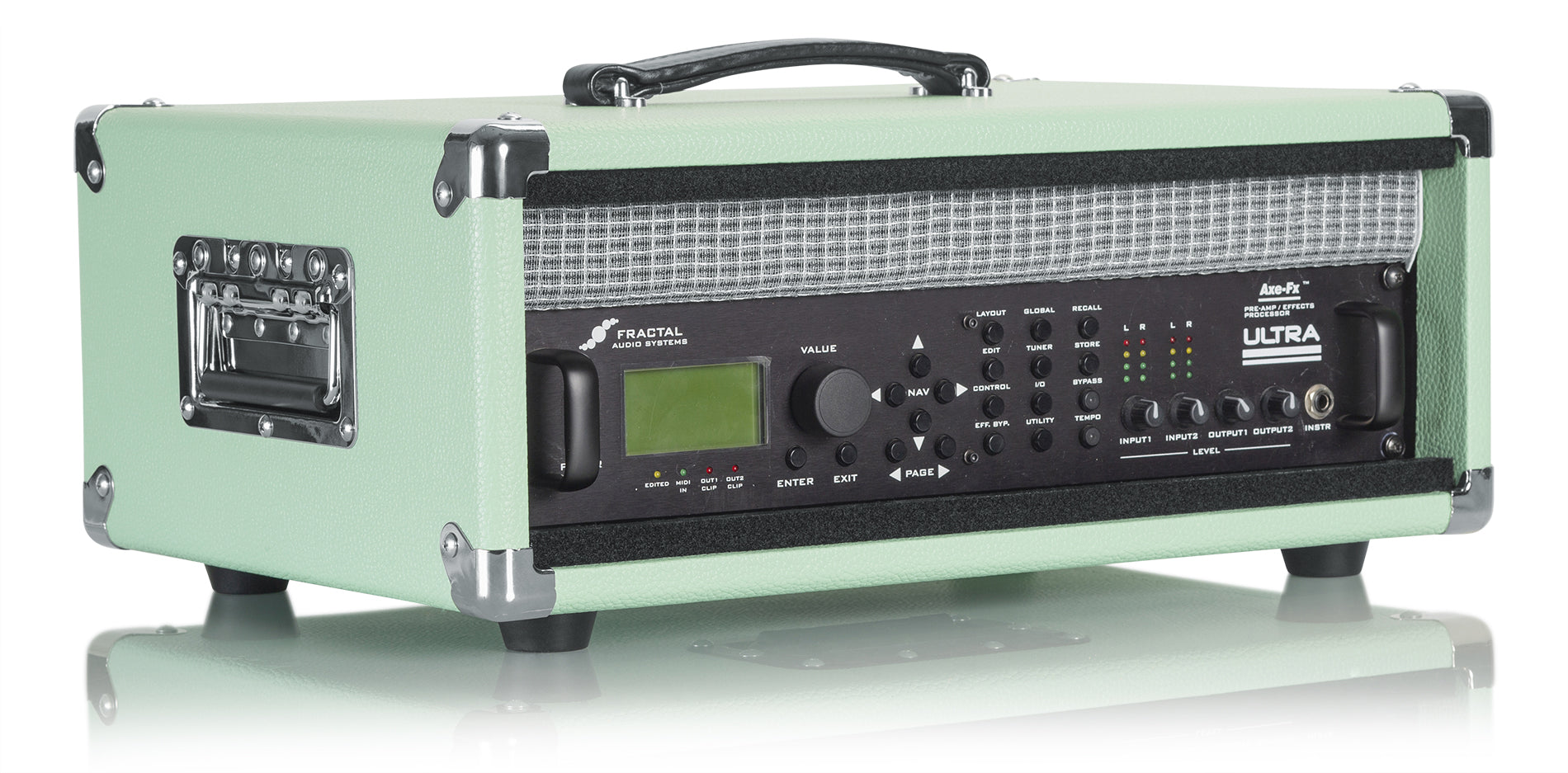 GATOR GR-RETRORACK-3SG 3U Vintage Amplifier Style, Seafoam Green. - Vintage Amp Vibe Rack Case – 3U Seafoam Green