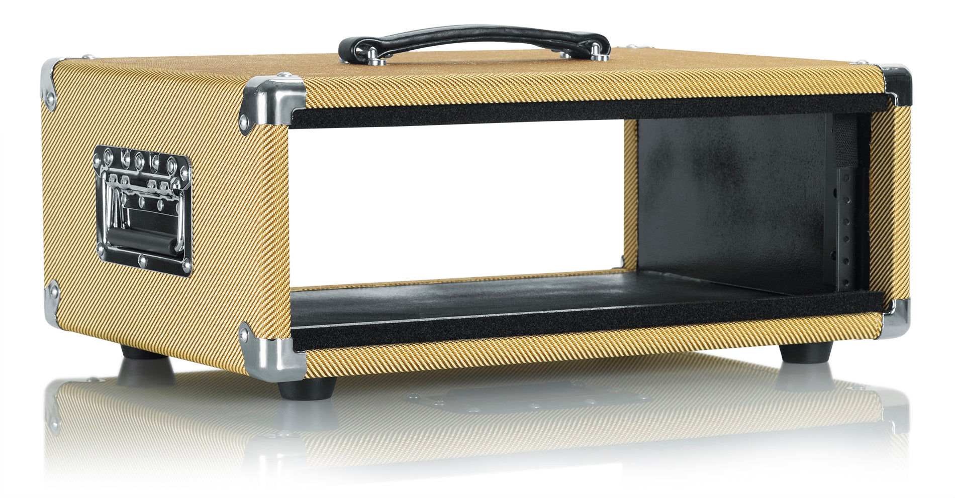 GATOR GR-RETRORACK-3TW 3U Vintage Amplifier Style, Tweed. - Vintage Amp Vibe Rack Case – 3U Tweed