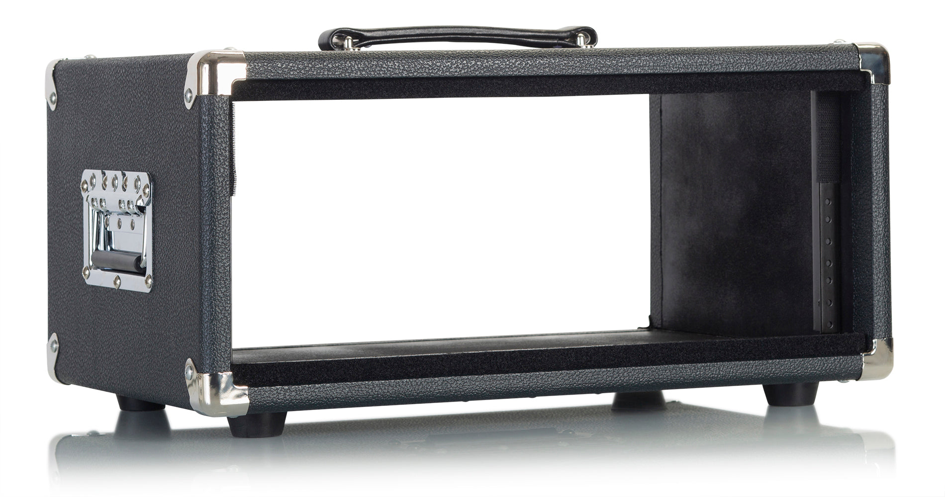 GATOR GR-RETRORACK-4BK 4U Vintage Amplifier Style, Black. - Vintage Amp Vibe Rack Case – 4U Black