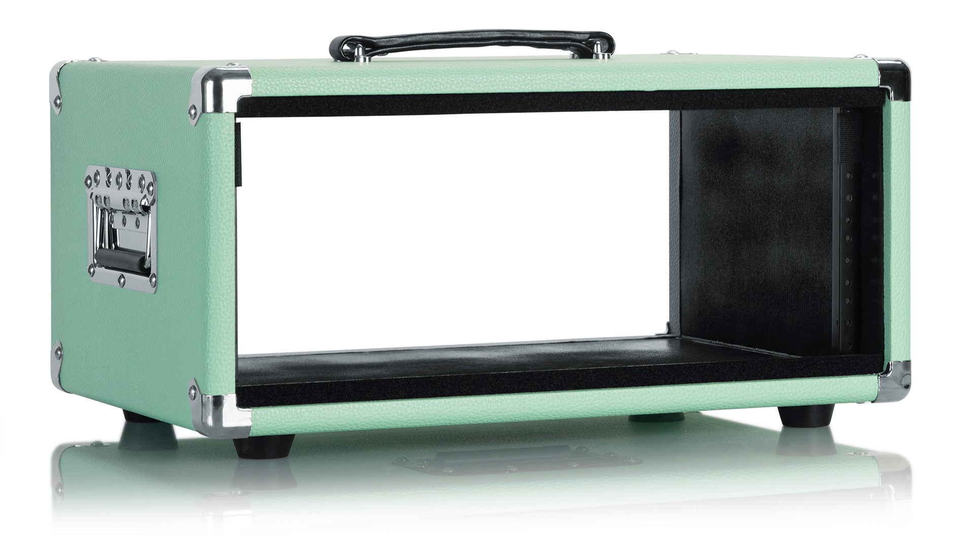 GATOR GR-RETRORACK-4SG 4U Vintage Amplifier Style, Seafoam Green. - Vintage Amp Vibe Rack Case – 4U Seafoam Green