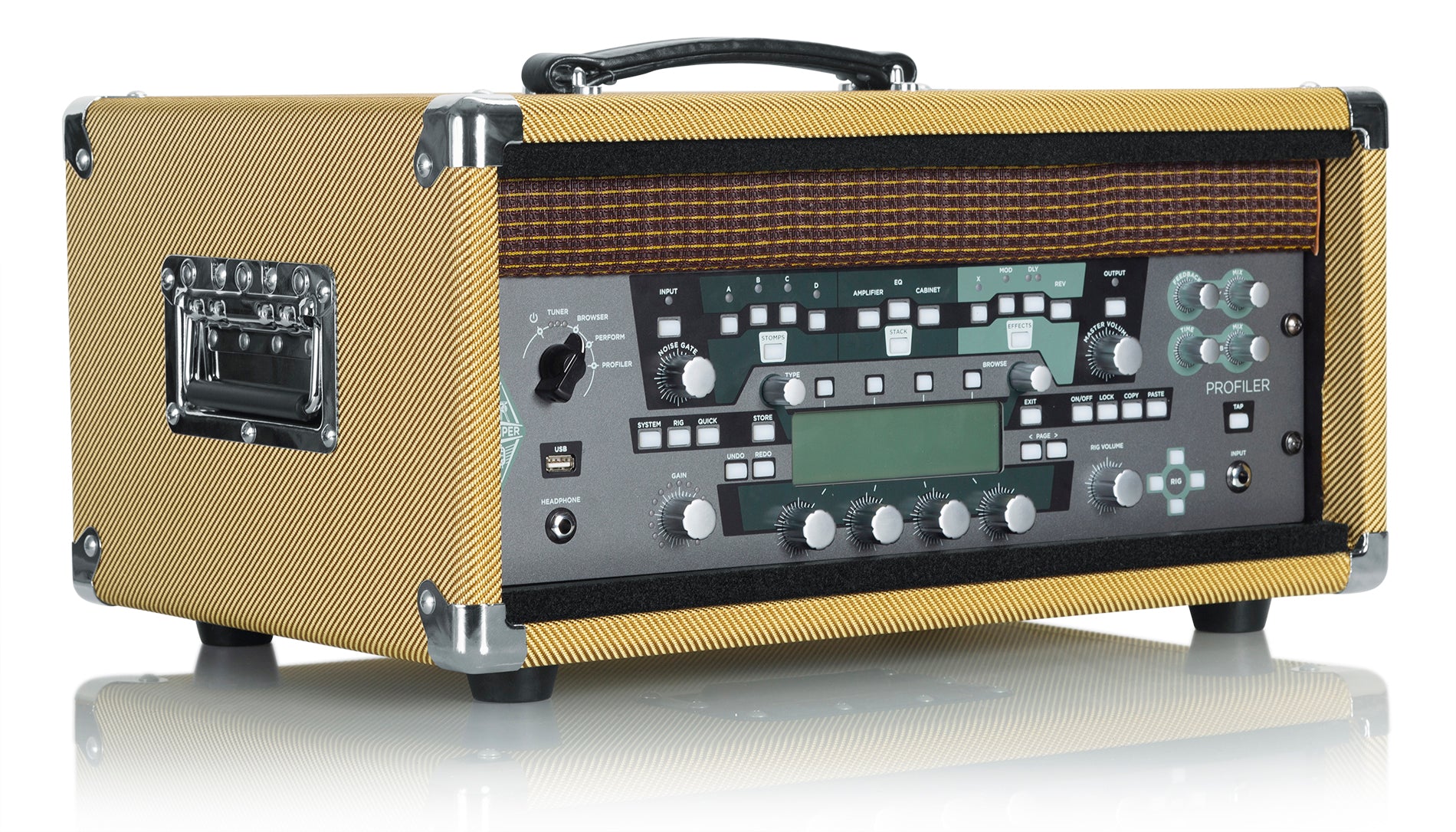 GATOR GR-RETRORACK-4TW 4U Vintage Amplifier Style, Tweed. - Vintage Amp Vibe Rack Case – 4U Tweed