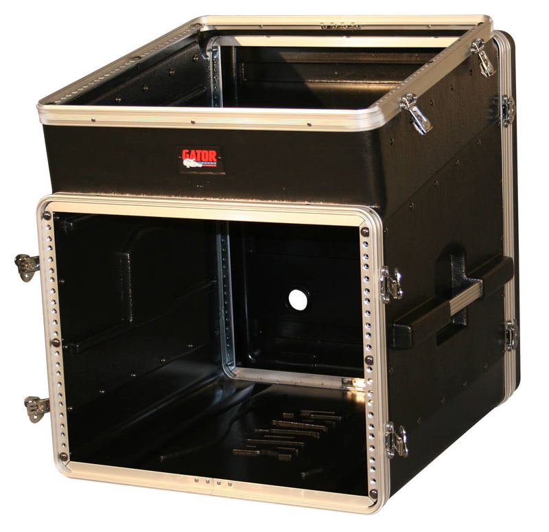 GATOR GRC-10x8 10 spaces on tilt, 8 spaces below. 19” Polyethylene Rack - 10U Top, 8U Side Console Rack