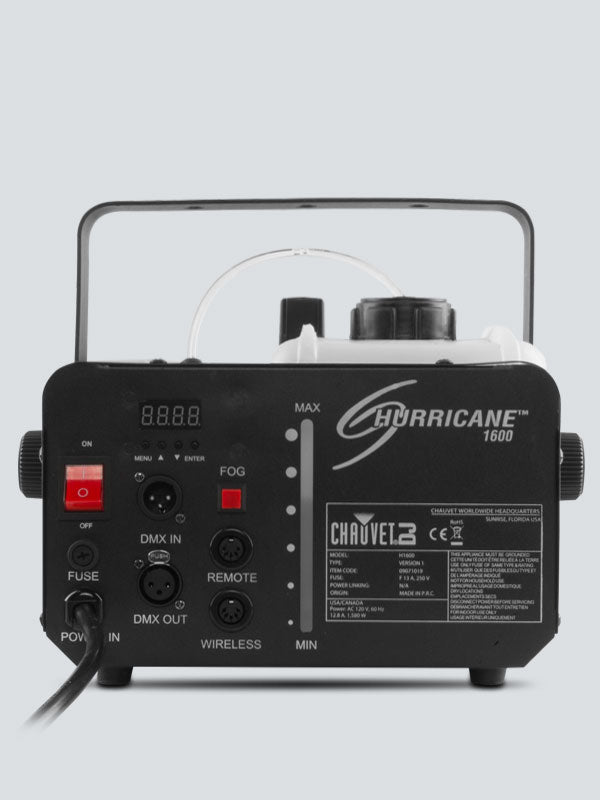 CHAUVET HURRICANE-H1600 Fog Machine - Chauvet DJ HURRICANE H1600 Compact Lightweight High Output Fog Machine With Dmx Control