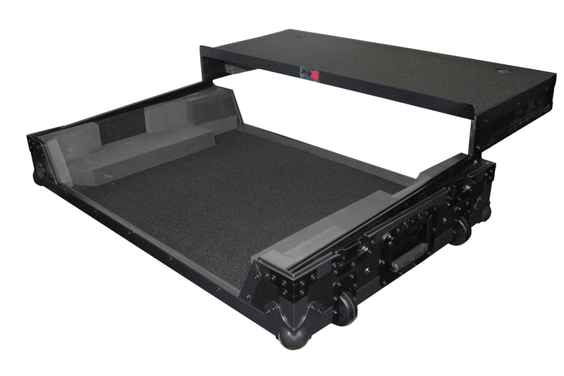 PROX-XS-NS7III WLTBL - Flight Case for Numark NS7iii or NS7ii Digital Controller W-Wheels and Laptop Shelf | Black on Black