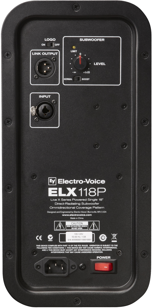ELECTRO-VOICE ELX-118P (Pre owned - very clean with cover)  Powered 18-inch subwoofer