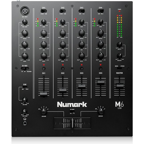 NUMARK M6 USB - 4 CHANNEL MIXER USB with XLR output