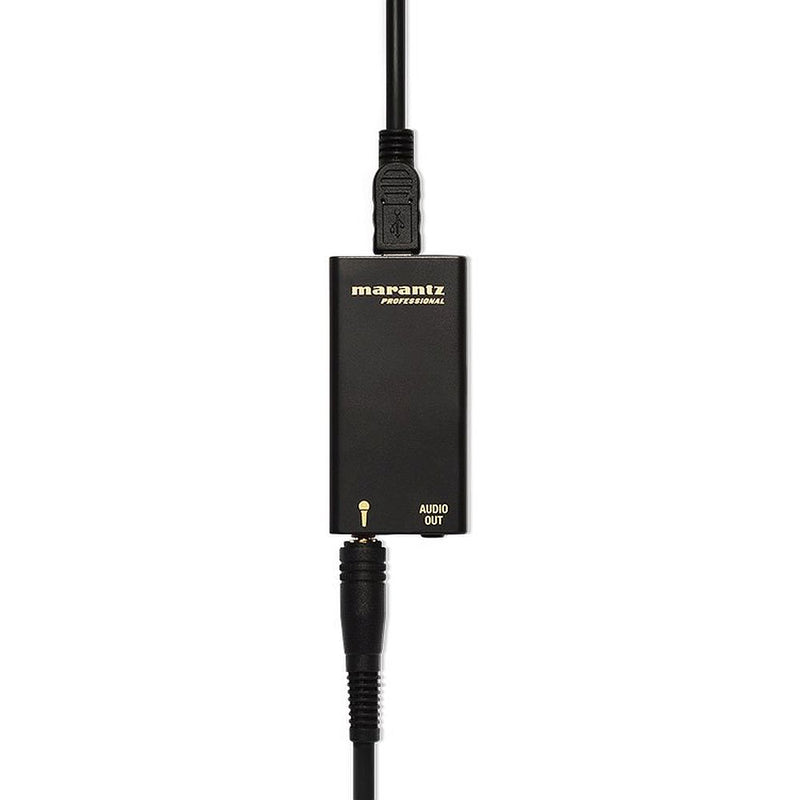 MARANTZ M4U - Electret cardioid condenser microphone with on/off switch USB A/D adapter with headphone output
