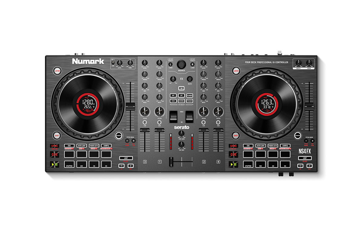 Numark NS4FX - SERATO 4 channel DJ controller with dedicated volume faders