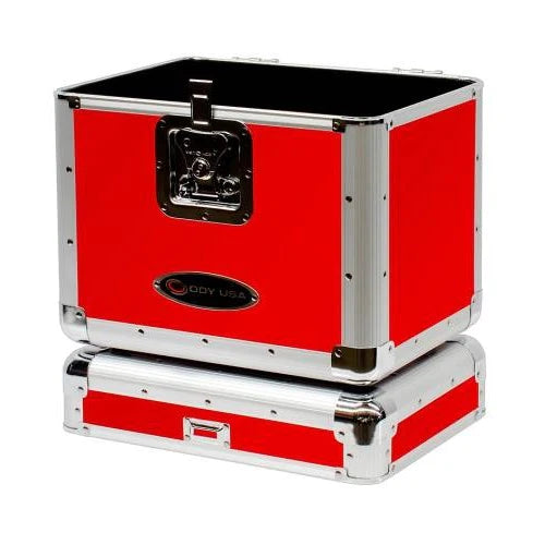 Odyssey KLP2RED DJ Case - Odyssey KLP2RED - KROM Series Red Stackable Record / Utility Case for 70 12″ Vinyl Records & LPs