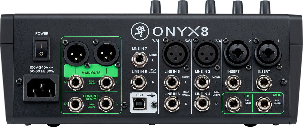 MACKIE ONYX8 - 8-Channel Premium Analog Mixer with Multi-Track USB recording.