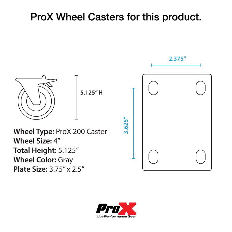 PROX-XS-UTLD1 Utility Case - Utility-Storage Case with 4" Caster Wheels 47.2" x 23.6" x 23.6" 12.4 Cu.Ft.