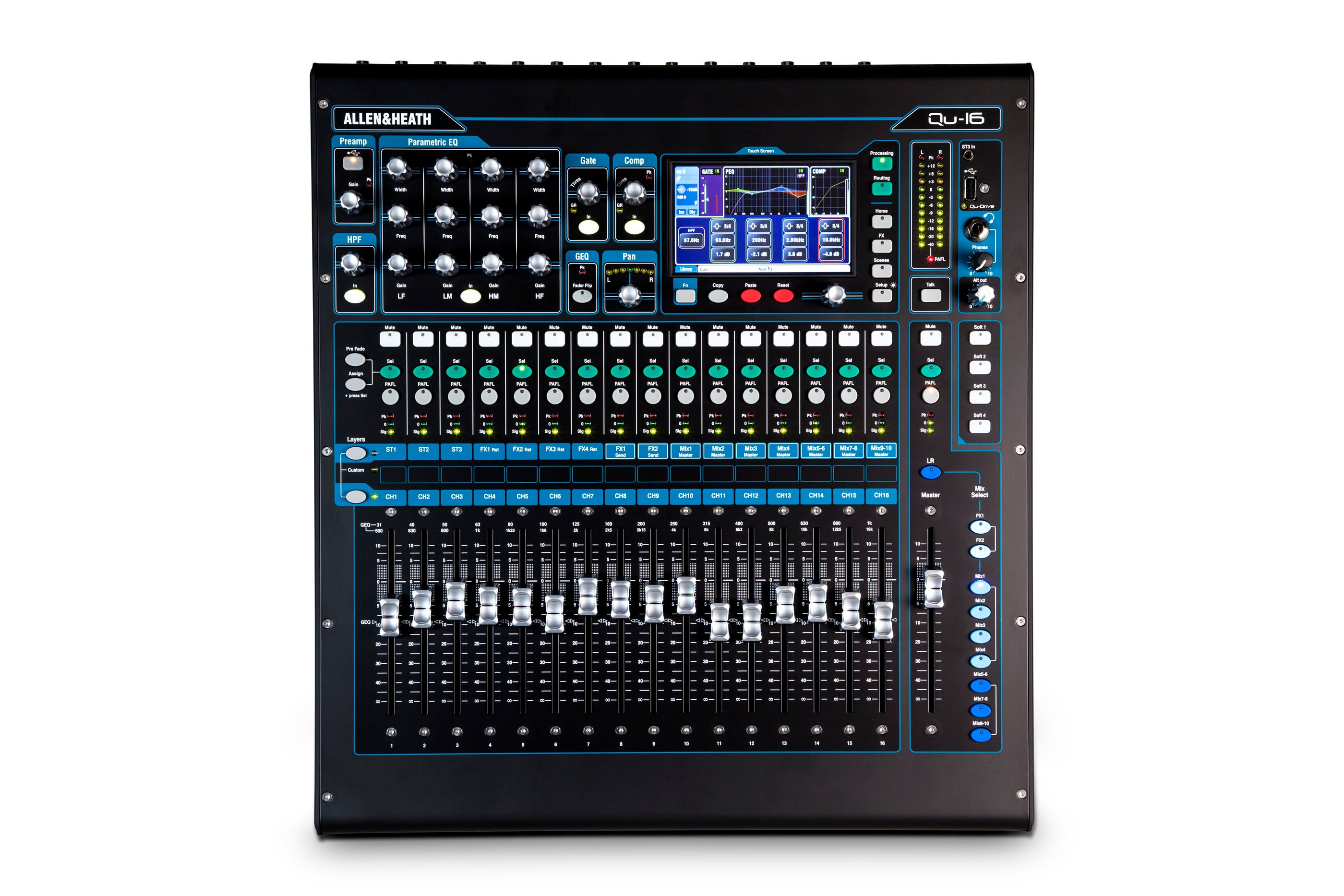 ALLEN & HEATH QU16 -  Compact 22 in / 12 out Digital Mixer with remote wireless control