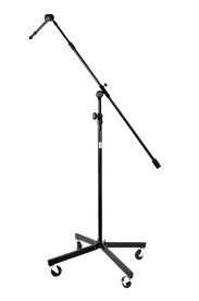 Studio boom stand with telescoping vertical shaft