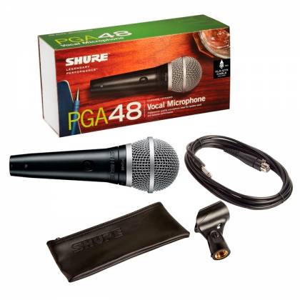 Shure PGA48-XLR - Cardioid Dynamic Microphone with Switch & XLR-XLR Cable