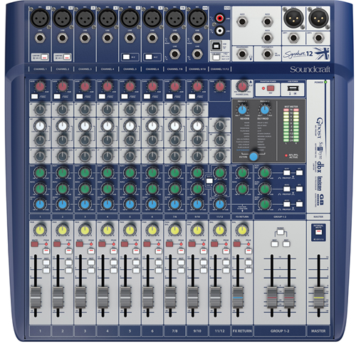 SOUNDCRAFT SIGNATURE 12 - 12 Channel mixing board with FX / USB
