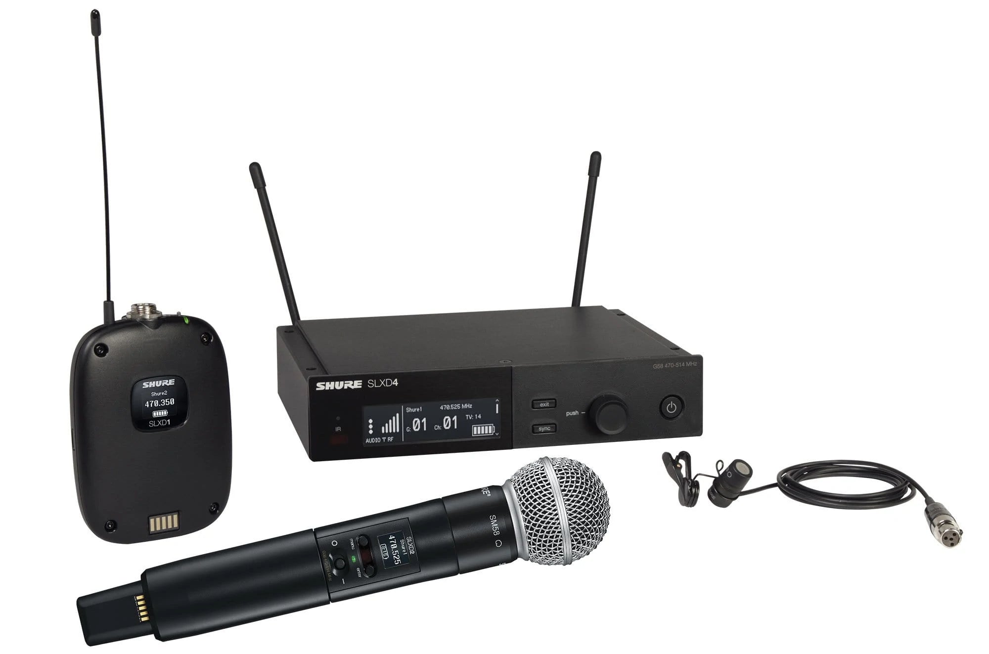 Shure SLXD124/85-G58 - Wireless Combo System with SLXD14/85 & SLXD2/SM58