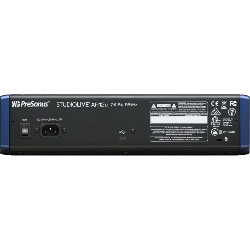 PRESONUS StudioLive-AR12C - 14-channel USB-C Audio Interface / Analog Mixer / Stereo SD Recorder