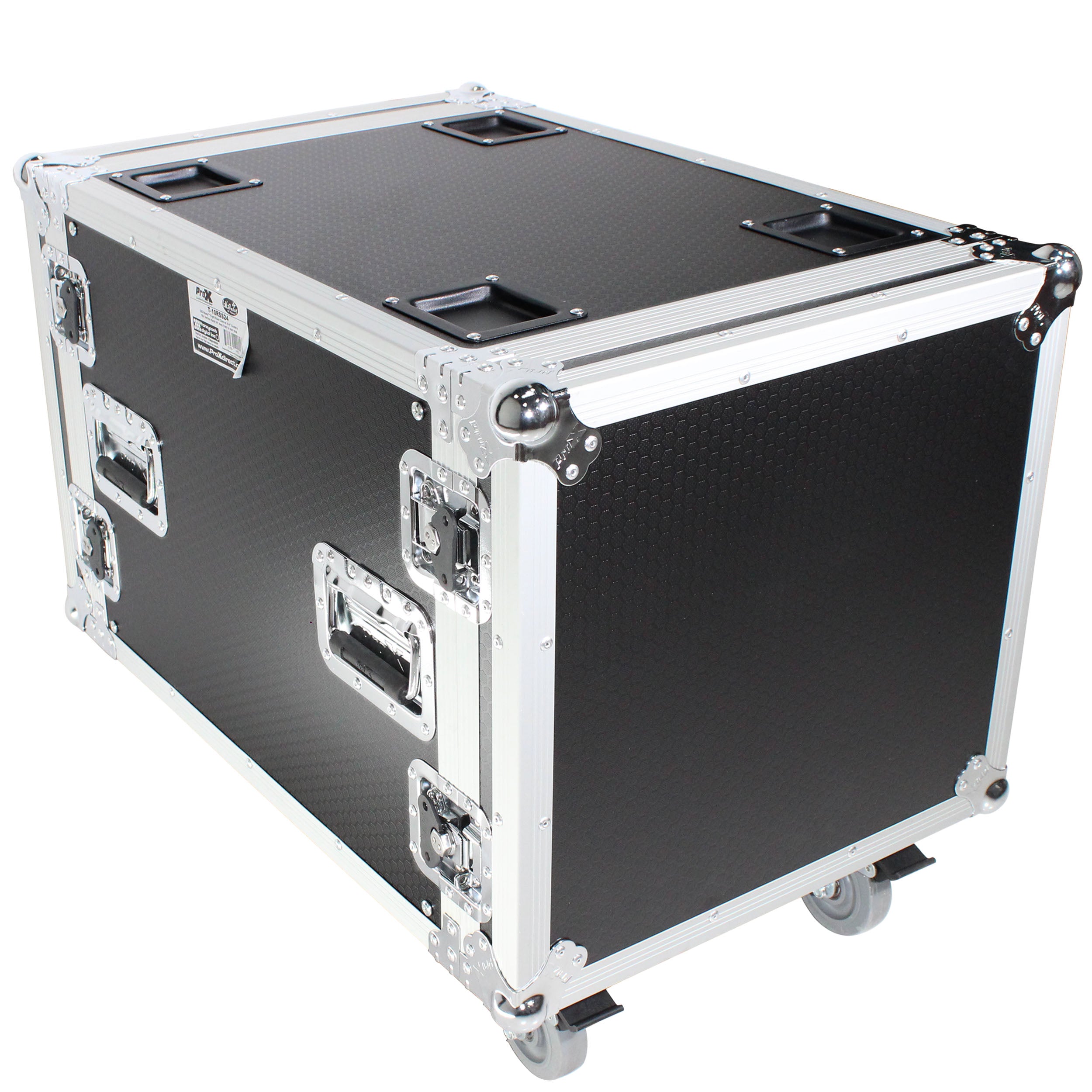 PROX-T-10RSS24 Road Case - 10U Space Rack Mount Flight Case 24 Inch Depth W-Casters