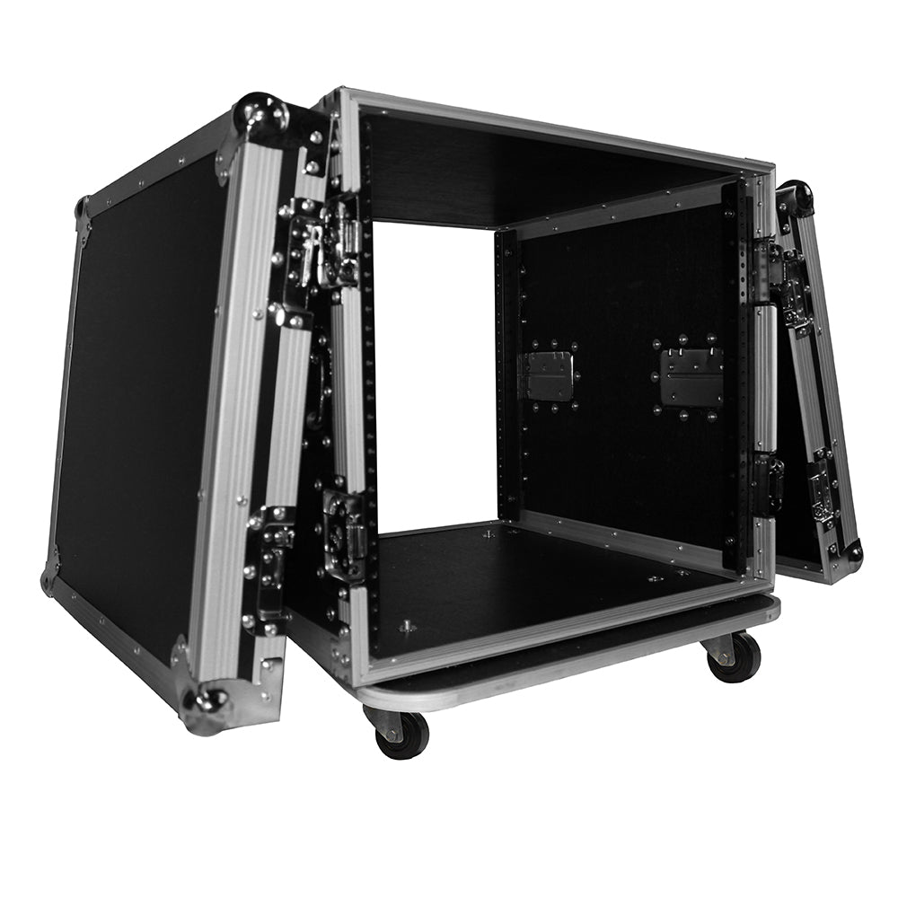 PROX-T-10RSS Road Case - 10U 10U Space Rack Mount Flight Case 19 Inch Depth W-Casters