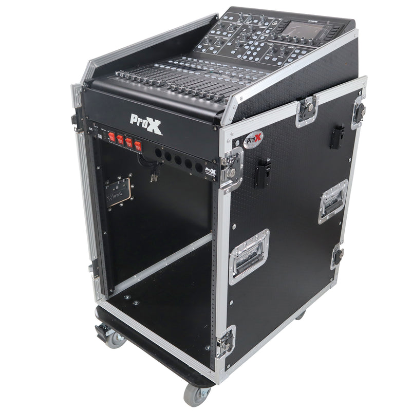 PROX-T-16MRSS13ULT Road Case - Universal 19 Rack-mount Mixer W-13U Top and 16U Front W-2 Side Work Tables