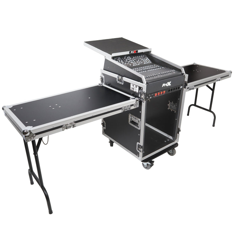 PROX-T-16MRSS13ULT Road Case - Universal 19 Rack-mount Mixer W-13U Top and 16U Front W-2 Side Work Tables