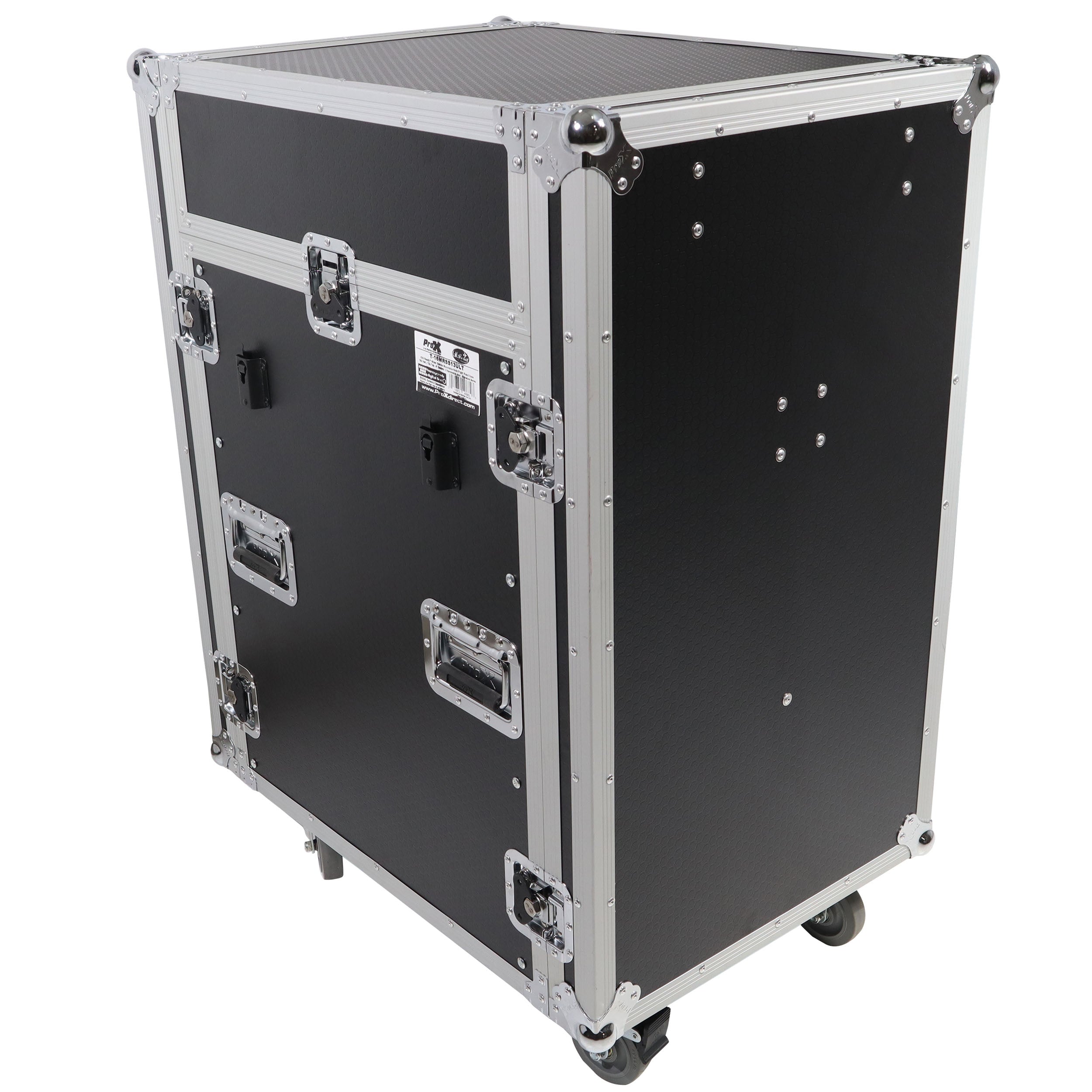 PROX-T-16MRSS13ULT Road Case - Universal 19 Rack-mount Mixer W-13U Top and 16U Front W-2 Side Work Tables