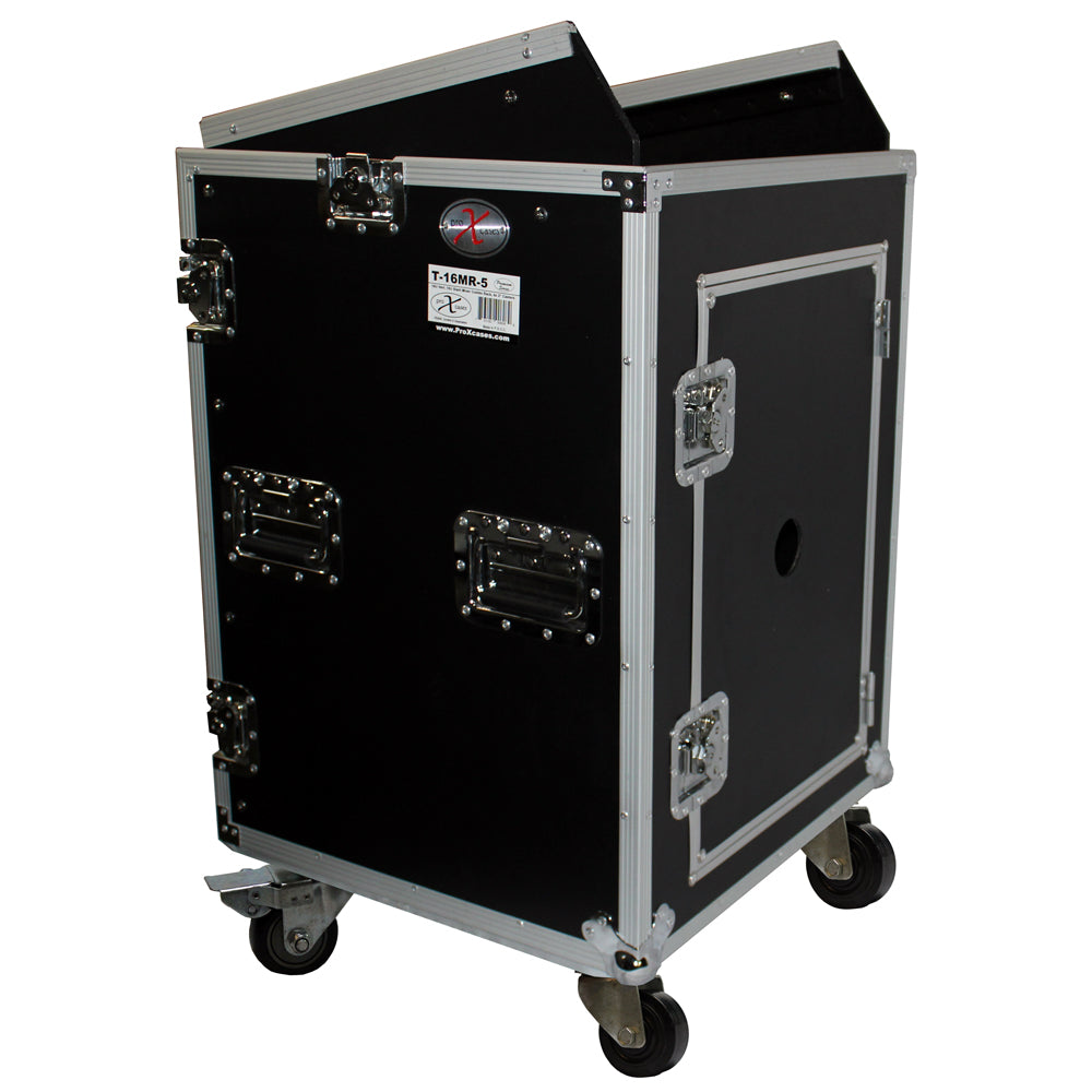 PROX-T-16MRSS Road Case - 16U Rack x 10U Top Mixer DJ Combo Flight Case