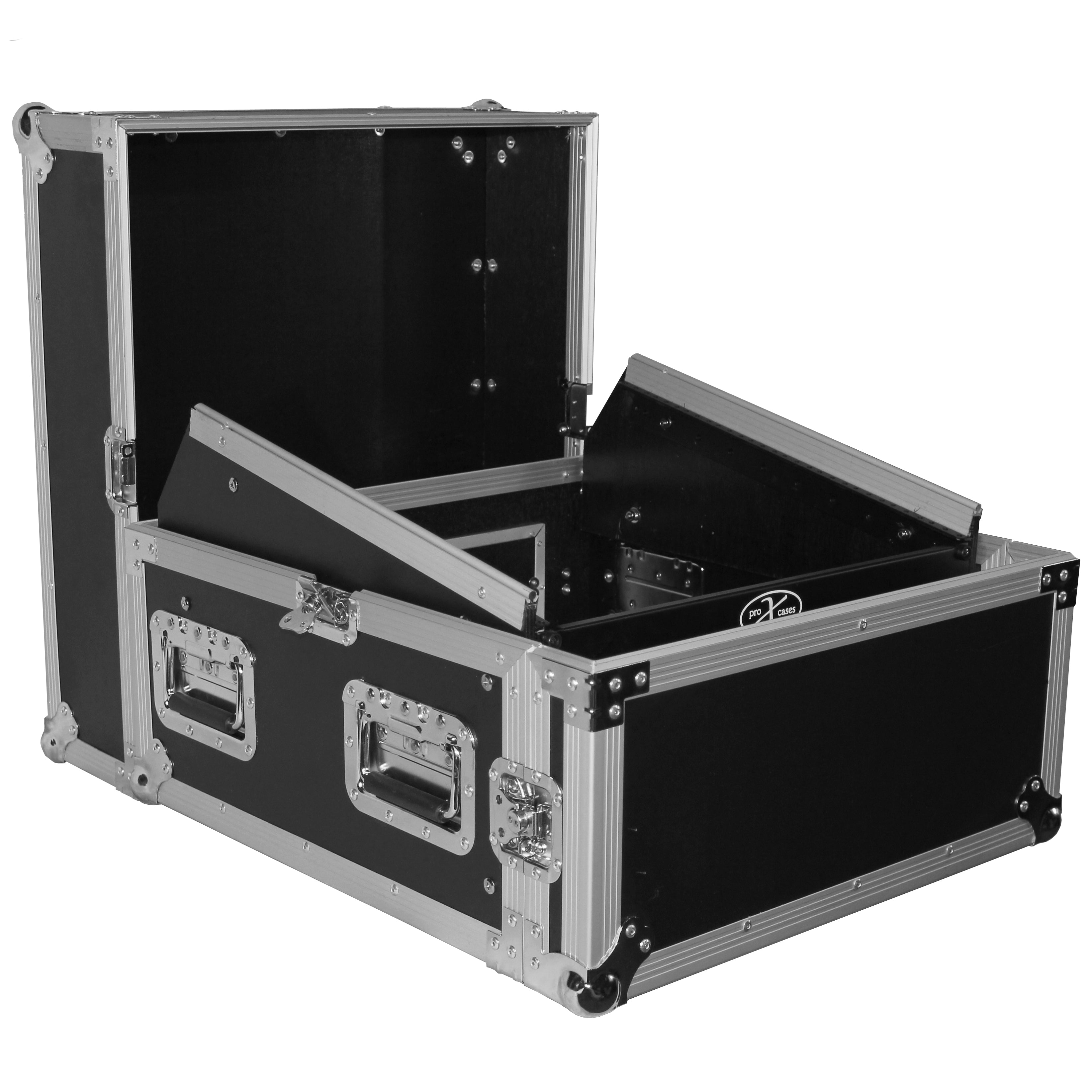 PROX-T-4MRSS Road Case - 4U Rack x 10U Top Mixer DJ Combo Flight Case