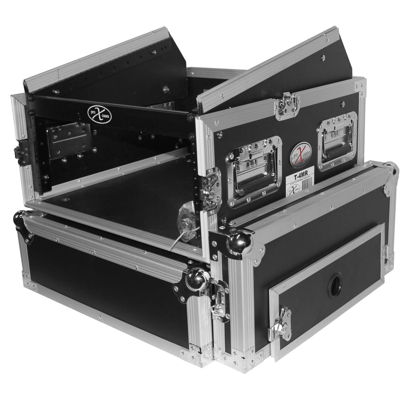 PROX-T-4MRSS Road Case - 4U Rack x 10U Top Mixer DJ Combo Flight Case