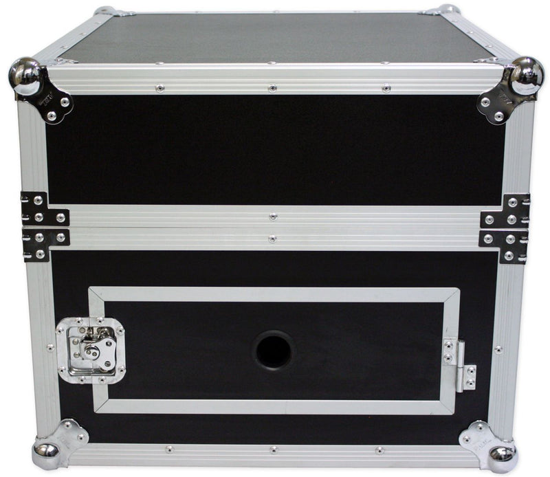 PROX-T-6MRLT Road Case - 6U Rack x 10U Top Mixer DJ Combo Flight Case w Laptop Shelf