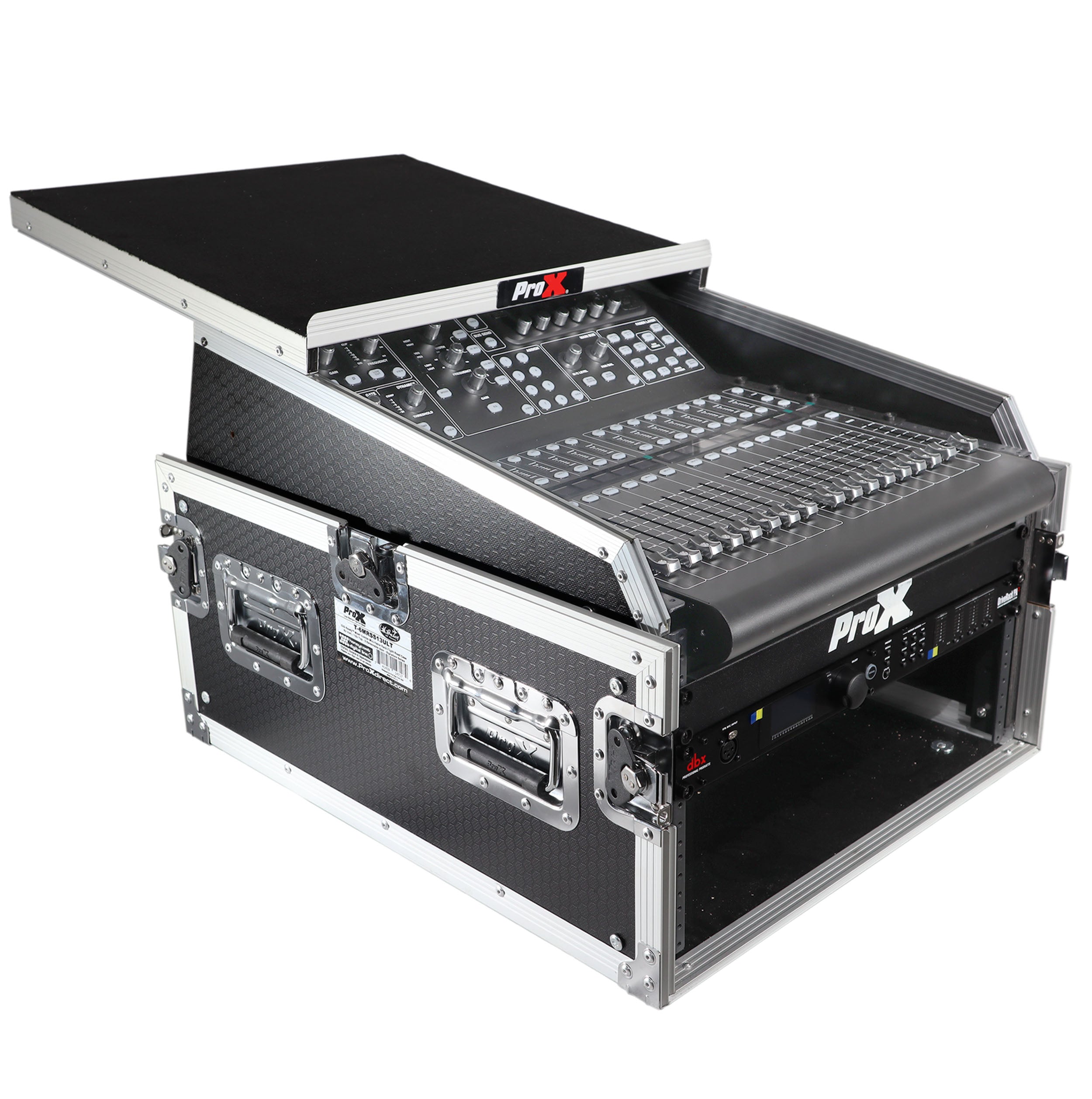 PROX-T-6MRSS13ULT Road Case - 13U Top Mixer-DJ 6U Rack Combo Flight Case W-Laptop Shelf