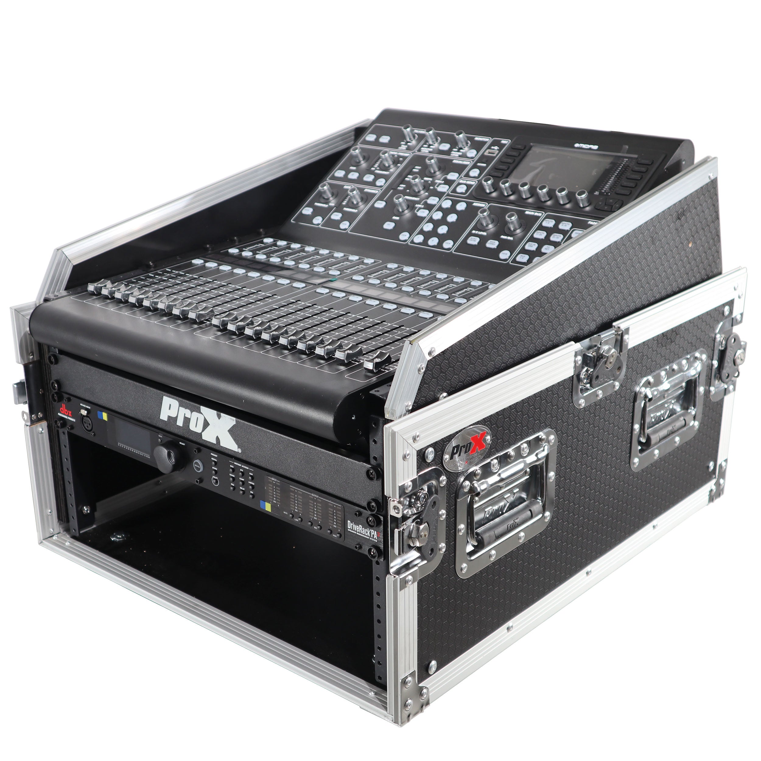 PROX-T-6MRSS13ULT Road Case - 13U Top Mixer-DJ 6U Rack Combo Flight Case W-Laptop Shelf