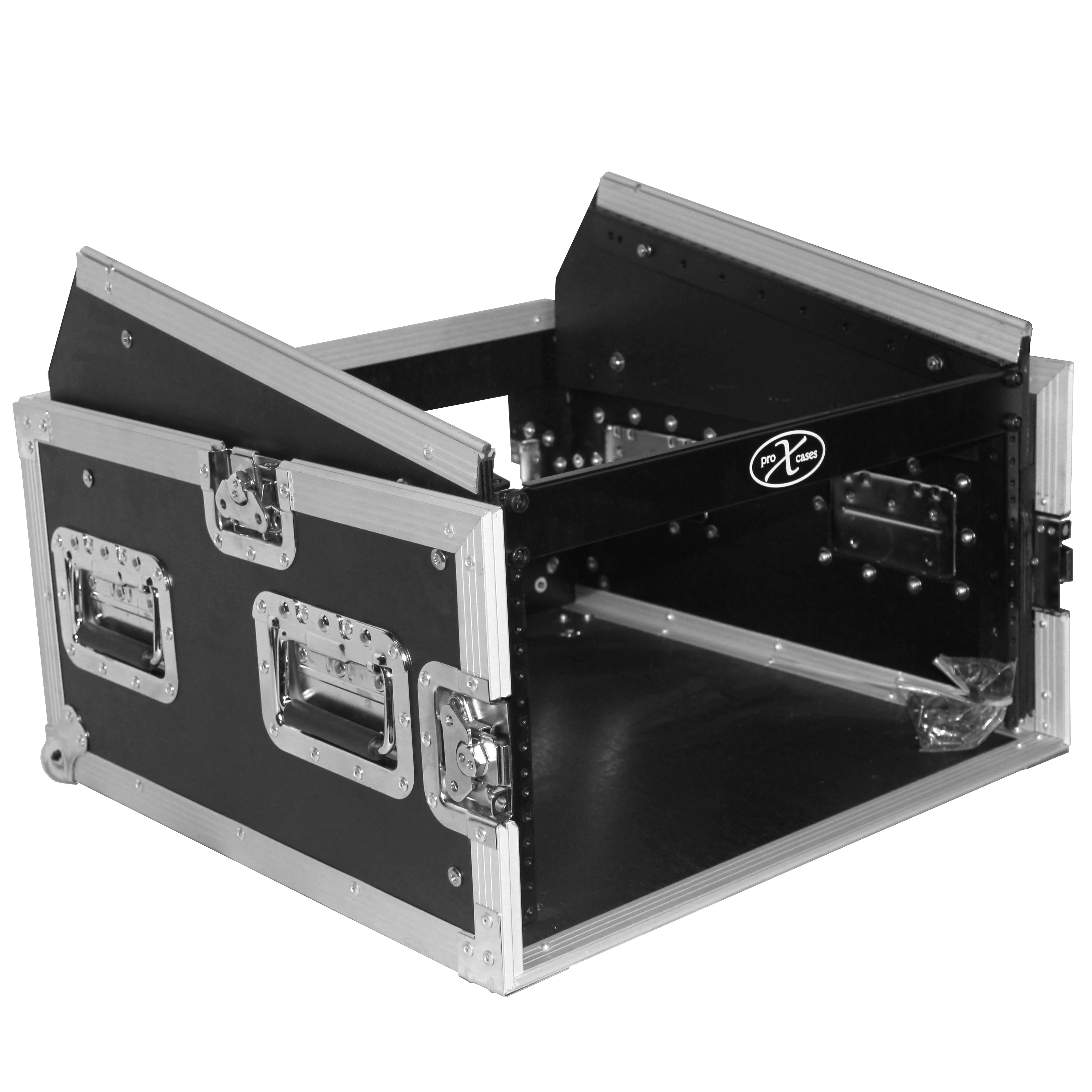 PROX-T-6MRSS Road Case - 6U Rack x 10U Top Mixer DJ Combo Flight Case