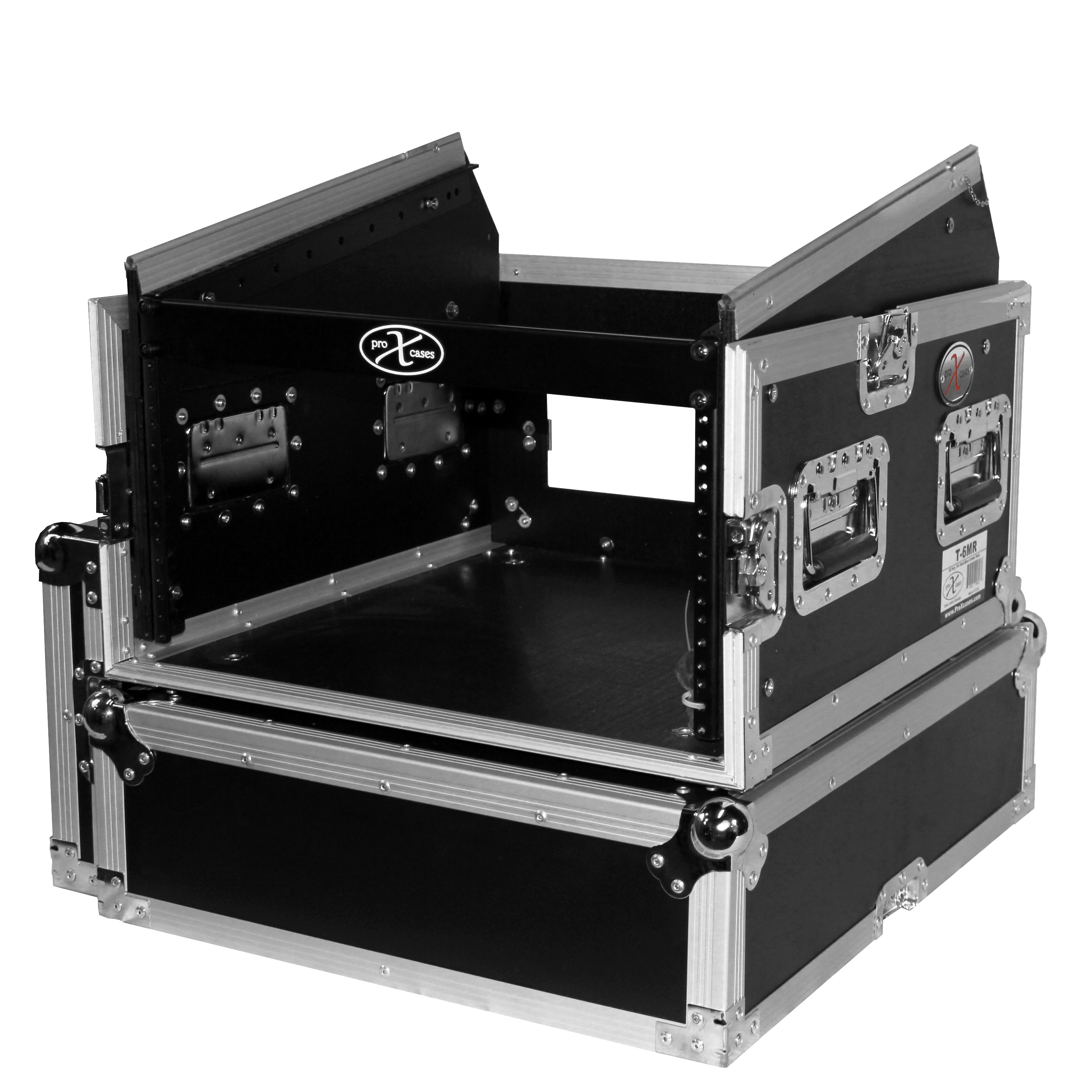 PROX-T-6MRSS Road Case - 6U Rack x 10U Top Mixer DJ Combo Flight Case