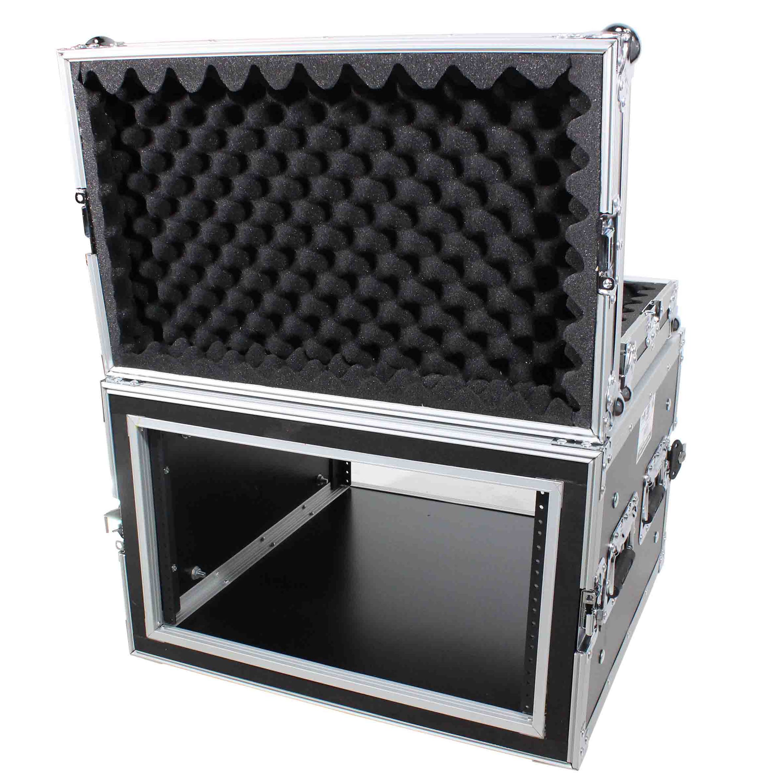 PROX-T-6RSP Road Case - 6 Space 6U 20 Inch Depth Shockproof Amp Rack ATA Shock Mount Flight Case w recessed handles