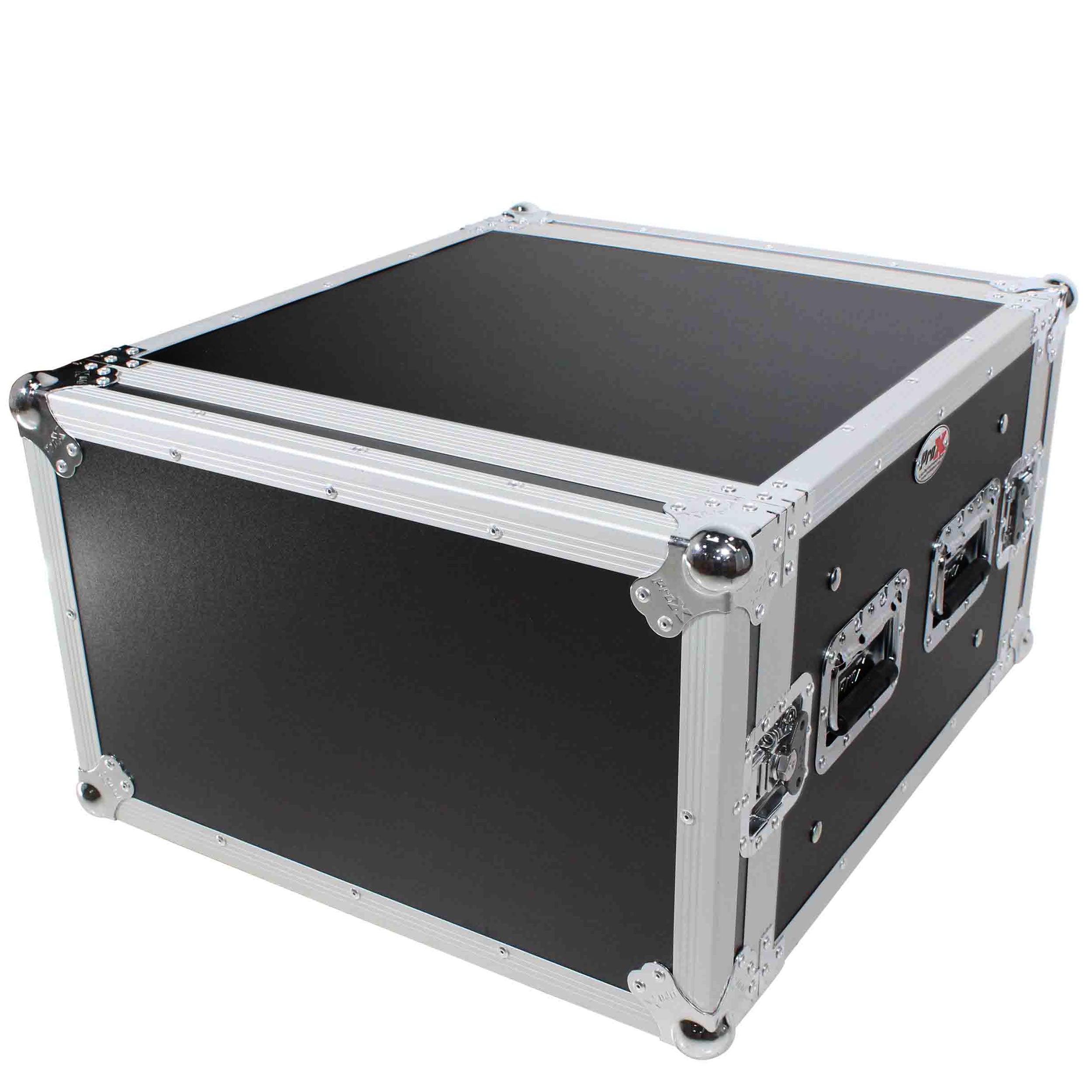 PROX-T-6RSP Road Case - 6 Space 6U 20 Inch Depth Shockproof Amp Rack ATA Shock Mount Flight Case w recessed handles