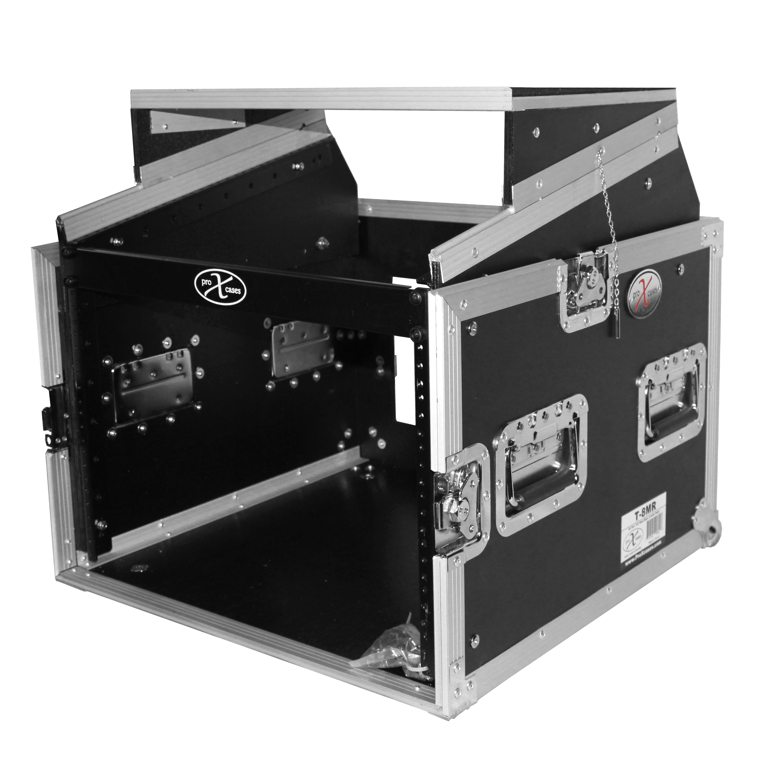 PROX-T-8MRSS Road Case - 8U Rack x 10U Top Mixer DJ Combo Flight Case