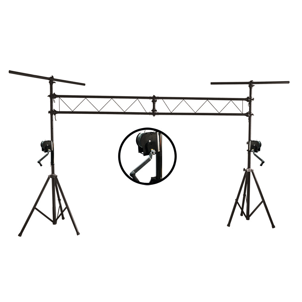 PROX-T-LS31C Lighting Stand System - DJ Lighting Truss w/ Crank Up Stands and T-bars System 10ft Height