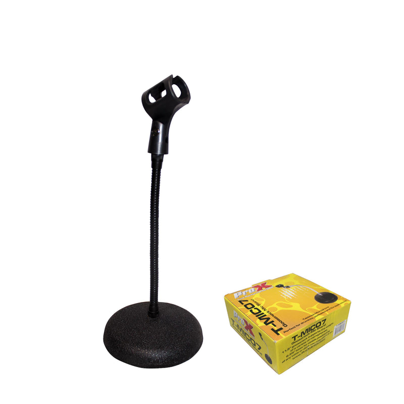 PROX-T-MIC07 Gooseneck Stand - Gooseneck Desktop Microphone Stand With 6" Round Base