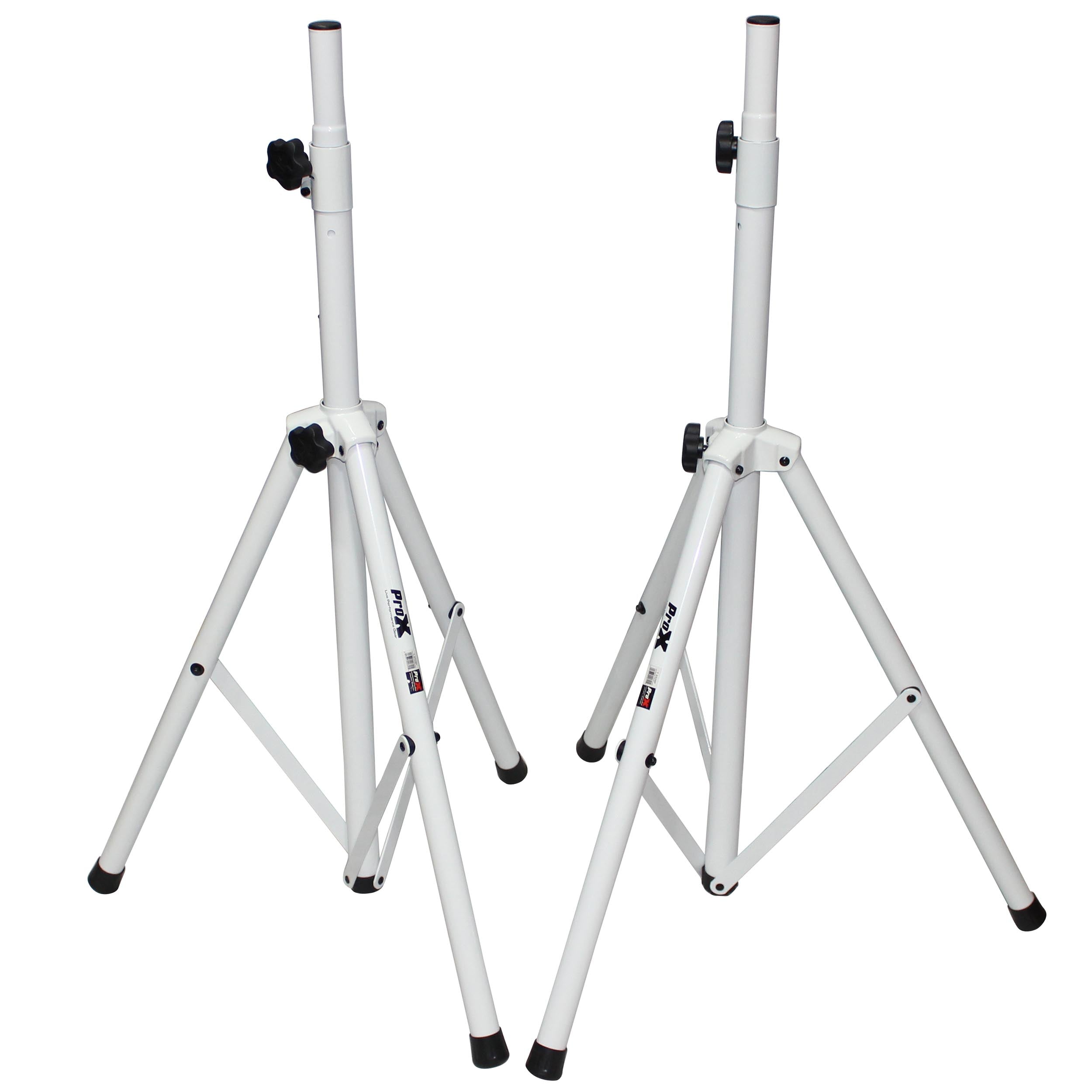 PROX-T-SS28P WHITE Speaker Stand with bag - White Heavy-Duty All Metal Speaker Tripod Stand Set of 2, 4-7 ft. (44"-84") Cloud Series