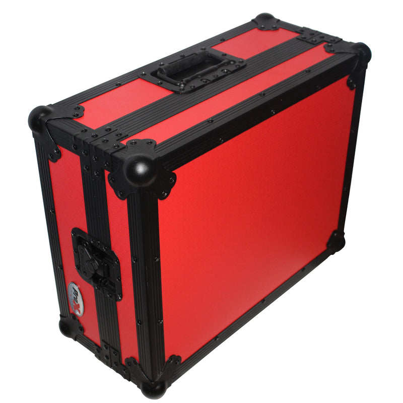 PROX-T-TTRB Turntable Case -  Flight Case for Turntable - Universal W-Foam Kit | Black on Red