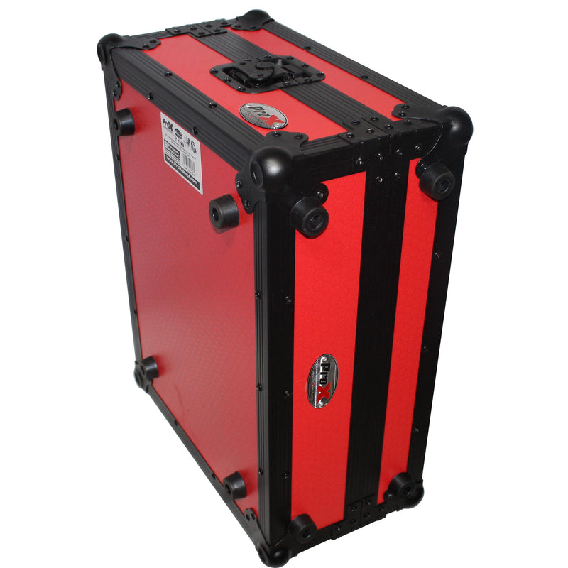 PROX-T-TTRB Turntable Case -  Flight Case for Turntable - Universal W-Foam Kit | Black on Red