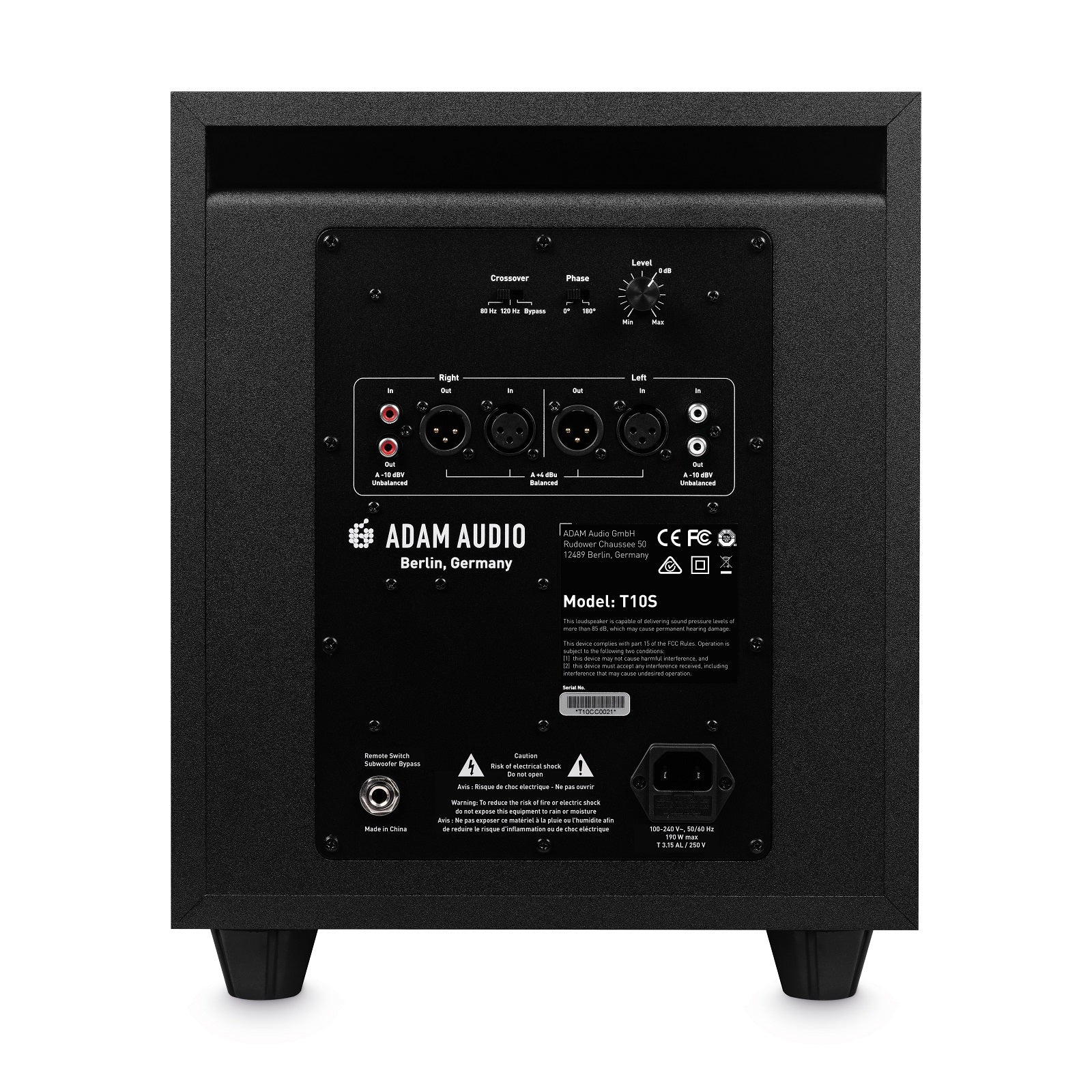 ADAM AUDIO AD-SUBT10 - Black Active Subwoofer