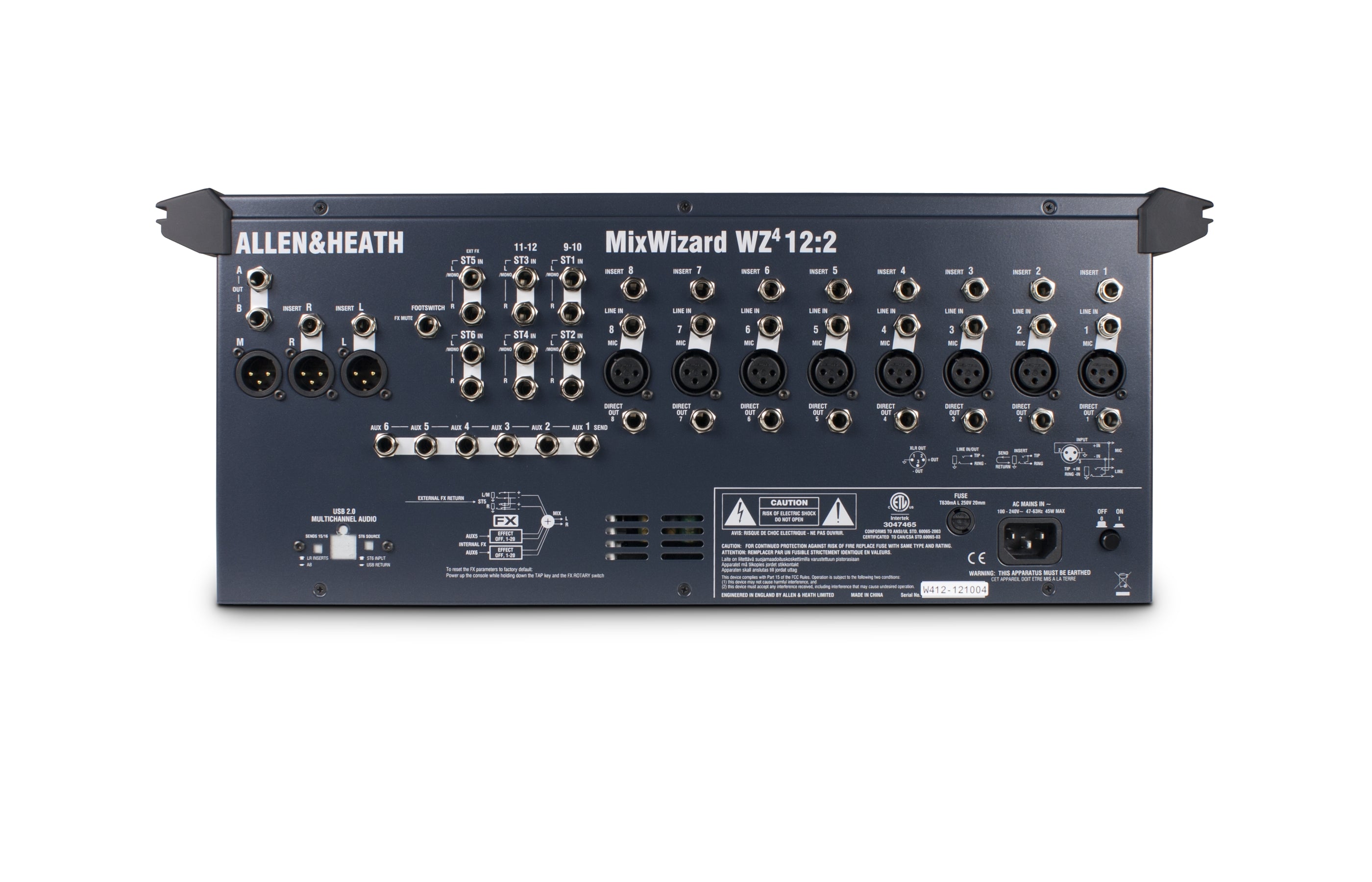 ALLEN & HEATH WZ4 12:02 - 12 x 4 Rackmountable mixer